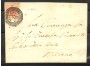 1851 - LOMBARDO VENETO - LOTTO/40525 - 15 Centesimi ROSSO SU BUSTA DA MILANO  PER CITTA'