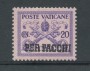 1931 - LOTTO/20606 - VATICANO - 20c. PACCHI POSTALI - LING.