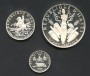 1967 - HAITI - LOTTO/M47627 - SERIE 5 - 10 - 25 - GURDES  ARGENTO 999/°°° FONDO SPECCHIO