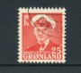 GROENLANDIA - 1950/60 - LOTTO/21958 - 25 o. ROSSO RE FEDERICO IX - USATO