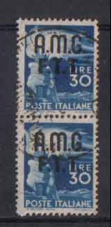 1947 - LOTTO/4278 - TRIESTE  A - 30 LIRE DEMOCRATICA COPPIA USATA
