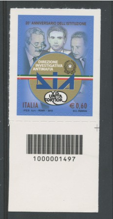 2012 - LOTTO/15459CB - REPUBBLICA -  DIA - CODICE A BARRE