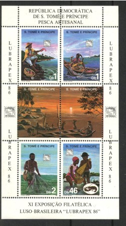 1986 -  S.TOME' E PRINCIPE - LOTTO/48485 - LUBRAPEX  86 PESCA ARTIGIANALE FOGLIETTO