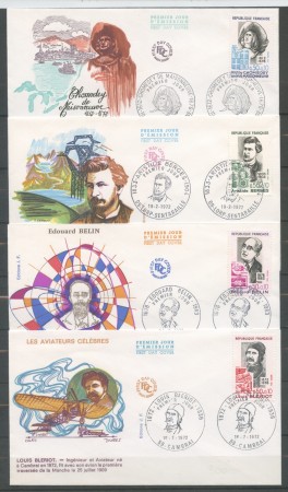 1972 - FRANCIA - PERSONAGGI CELEBRI - 4 FDC - LOTTO/26626