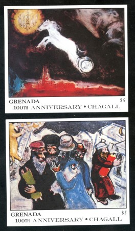 1986 - GRENADA - CENTENARIO DI MARC CHAGALL - 2 FOGLIETTI NUOVI - LOTTO/29880
