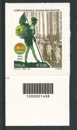 2012 - LOTTO/15456CB - REPUBBLICA - GIOVANI ESPLORATORI - CODICE A BARRE