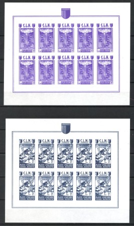 1945 - C.L.N. AOSTA - LOTTO/48557 - SERIE DI 8 FOGLIETTI NUOVI - EMISSIONE POSTUMA