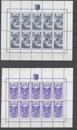 1945 - C.L.N. AOSTA - LOTTO/48556 - SERIE DI 8 FOGLIETTI  NUOVI - EMISSIONE POSTUMA
