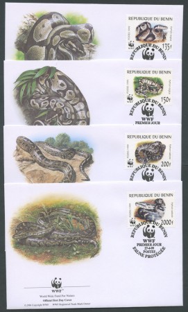 1999 - LOTTO/19360B - BENIN REPUBBLICA - SERPENTI PITONI 4 FDC.