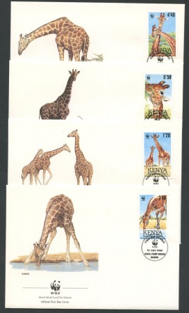 1989 - LOTTO/19243B - KENIA - GIRAFFA RETICOLATA 4 FDC