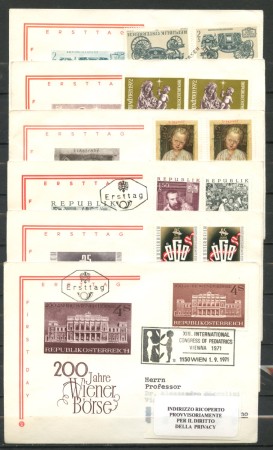 1971/1972 - AUSTRIA - LOTTO/48052 - INSIEME DI 6 BUSTE PRIMO GIORNO VIAGGIATE
