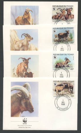 1988 - LOTTO/19296B - TCHAD -  MUFLONE 4 FDC.