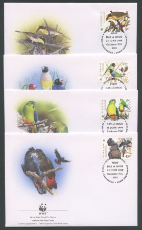 1998 - LOTTO/19335B - AUSTRALIA - UCCELLI  4 FDC.