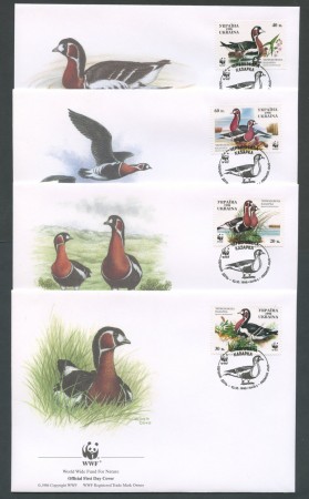 1998 - LOTTO/19330B - UCRAINA - OCA DAL COLLO ROSSO 4 FDC.