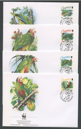 1993 - LOTTO/19281B -  ISOLE CAYMAN - PAPPAGALLI 4 FDC .