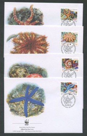 2001 - LOTTO/19340B - BRITISH INDIAN OCEAN - STELLE DI MARE 4 FDC.