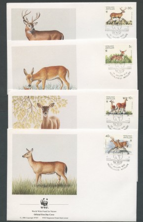 1992 - LOTTO/19248B - ANTILLE OLANDESI - CERVI 4 FDC.