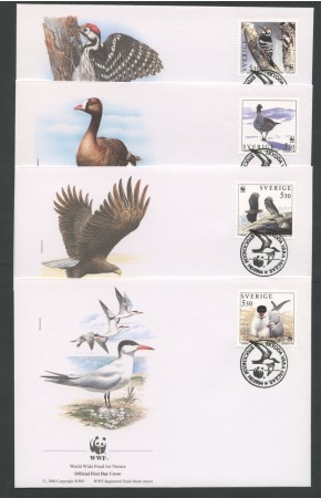 1994 - LOTTO/19287B - SVEZIA - UCCELLI MARINI 4 FDC.