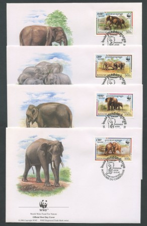 1997 - LOTTO/19328B - CAMBOGIA - ELEFANTE MALESE 4 FDC.