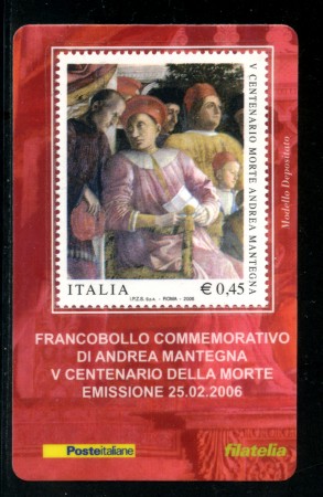 2006 - LOTTO/20966 - REPUBBLICA - 45c. ANDREA  MANTEGNA - TESSERA FILAT.