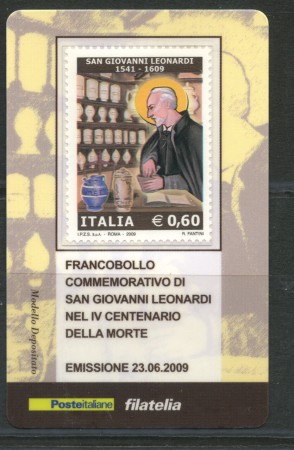 2009 - LOTTO/22727 - REPUBBLICA - S.GIOVANNI LEONARDI - TESSERA FILATELICA