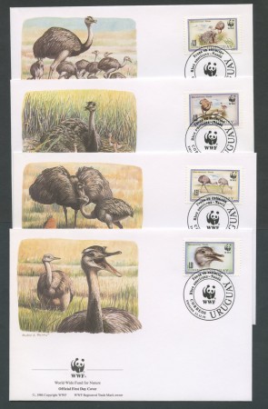 1993 - LOTTO/19282B - URUGUAY - STRUZZI NANDU' 4 FDC.