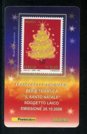 2006 - LOTTO/20993 - REPUBBLICA - 65c. SANTO NATALE - TESSERA FILAT.