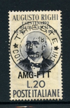 1950 - TRIESTE A - AUGUSTO RIGHI - USATO - LOTTO/28393