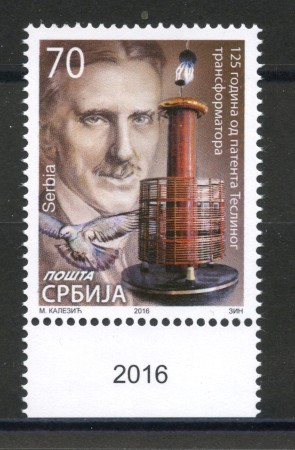 2016 - SERBIA REPUBBLICA - TRASFORMATORE TESLA - NUOVO - LOTTO/35300