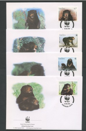 1994 - LOTTO/19288B - LAOS - ORSO DELLA MALESIA 4 FDC.