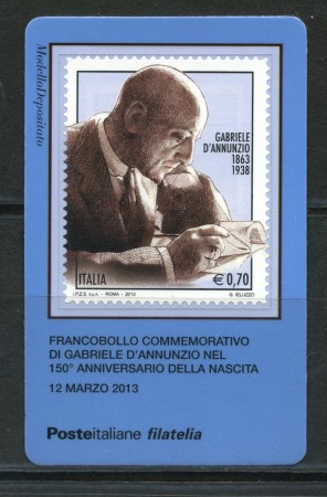 2013 - LOTTO/22817 - REPUBBLICA - G.D'ANNUNZIO - TESSERA FILATELICA