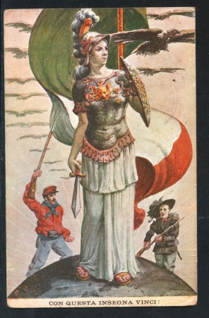 1915 - ITALIA REGNO - LOTTO/28743 CARTOLINA  CON QUESTA INSEGNA VINCI - USATA - 