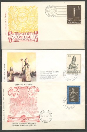1963/1964 - VATICANO - LOTTO/43526 - CONCLAVE E CONCILIO ECUMENICO - 3 BUSTE