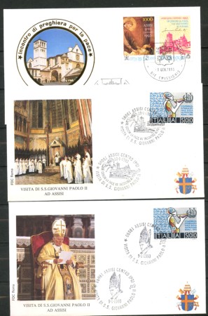 1993 - LOTTO/38635 - VISITA DI PAPA G.PAOLO II° AD ASSISI - 3 BUSTE