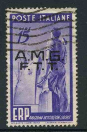 1949 - LOTTO/11985 - TRIESTE A - 15 Lire ERP - USATO