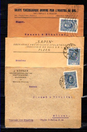 1920 - LOTTO/10742 - CECOSLOVACCHIA - 125 H. PRESIDENTE MASARYK  - TRE BUSTE