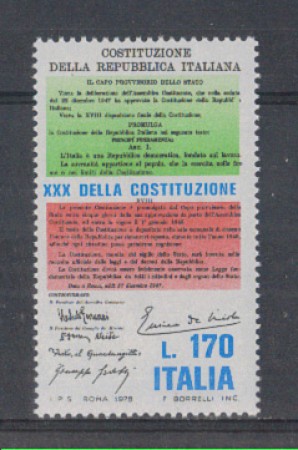 1978 - LOTTO/6680 - REPUBBLICA - ANNIV. COSTITUZIONE