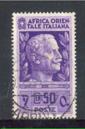 1938 - LOTTO/AOI10U - AFRICA ORIENTALE - 50c. VIOLETTO - USATO
