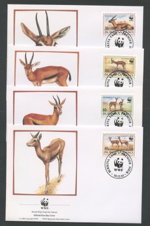 1993 - LOTTO/19265B - BURKINA FASO - GAZZELLA  FRONTE ROSSA 4 FDC.
