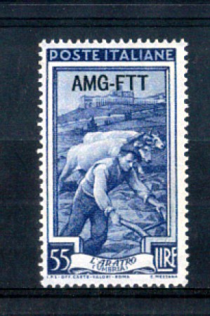 1950 - LOTTO/10281L - TRIESTE A - 55 LIRE ITALIA AL LAVORO  LING.