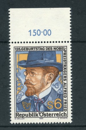 1989 - LOTTO/23353 - AUSTRIA - H.FRIED PREMIO NOBEL - NUOVO