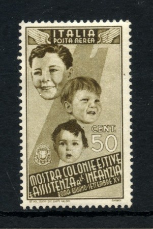 1937 - REGNO - LOTTO/48319 - POSTA AEREA 50 CENT. COLONIE ESTIVE - T/L