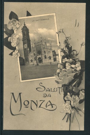 MONZA - 1911 - LOTTO/20353GA - SALUTI DA MONZA VIAGGIATA