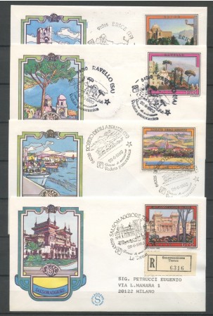 1980 - REPUBBLICA - TURISTICA - 4 FDC FILAGRANO VIAGGIATE - LOTTO/27405