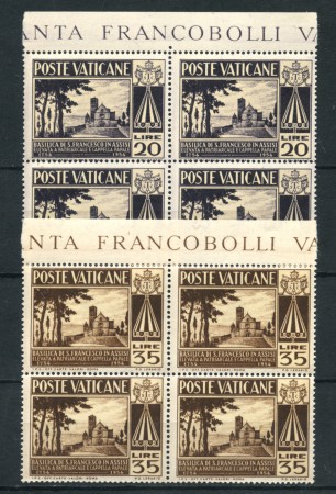 1954 - LOTTO/5839 - VATICANO - BASILICA DI S. FRANCESCO 2v. NUOVI - QUARTINE