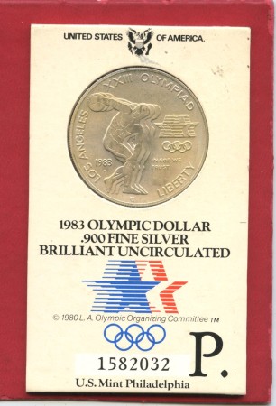 1983 - STATI UNITI - LOTTO/M48080 - 1 DOLLARO  ARGENTO OLIMPIADI DI LOS ANGELES 