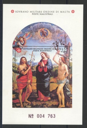 1991 - SOVRANO MILITARE DI MALTA - LOTTO/39228F - S.GIOVANNI BATTISTA -  FOGLIETTO NUOVO