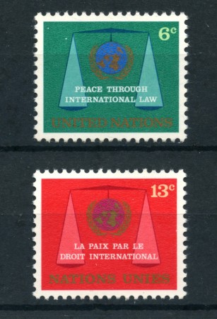 1969 - LOTTO/21389 - ONU U.S.A. - LA PACE TRAMITE DIRITTI  2v. - NUOVI