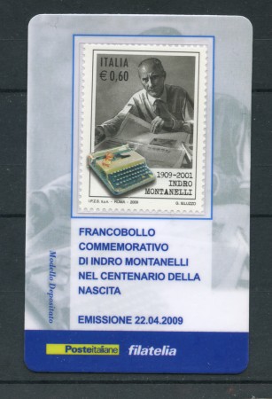2009 - LOTTO/22711 - REPUBBLICA - INDRO MONTANELLI - TESSERA FILATELICA