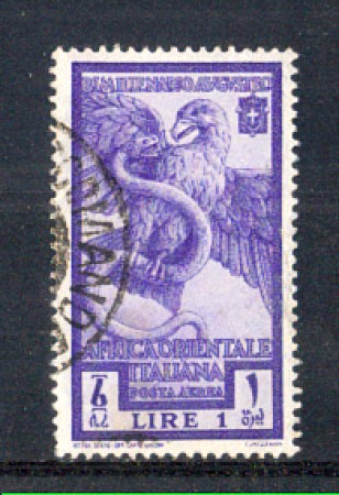 1938 - LOTTO/AOIA15U - AFRICA ORIENTALE - 1 LIRA P. AEREA AUGUSTO - USATO